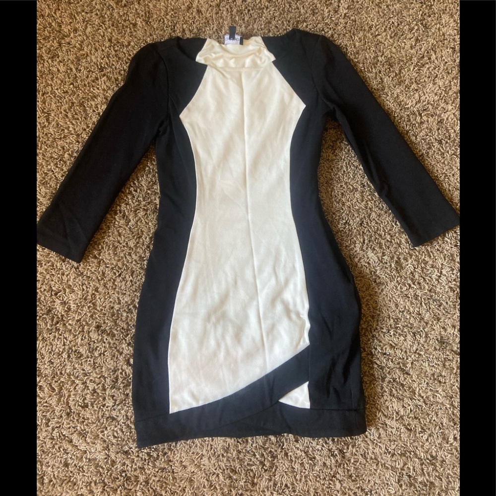Bebe black and white dress small